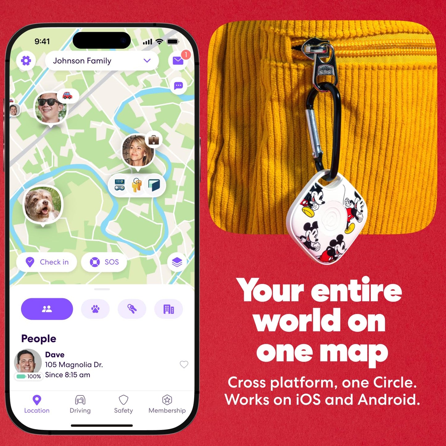 Life360 Tile - Bluetooth Tracker, Keys Finder and Item Locator for Keys, Bags and More. Phone Finder. Both iOS and Android Compatible. 1-Pack (Black)