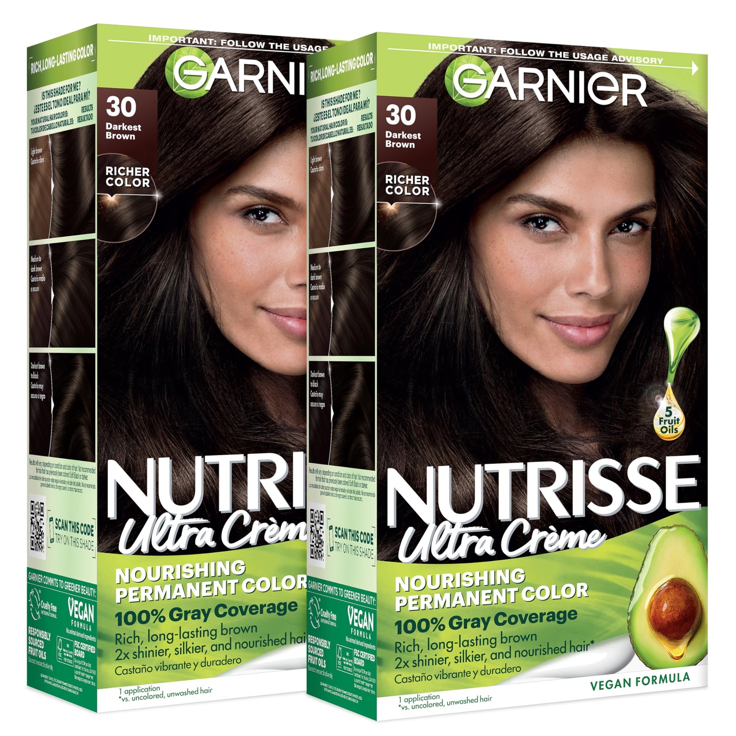 Garnier Nutrisse Ultra Crème Hair Color, Permanent Hair Dye with 100% Gray Coverage, Vegan & Cruelty-Free, 100 Extra-Light Natural Blonde (Chamomile), 2 Count