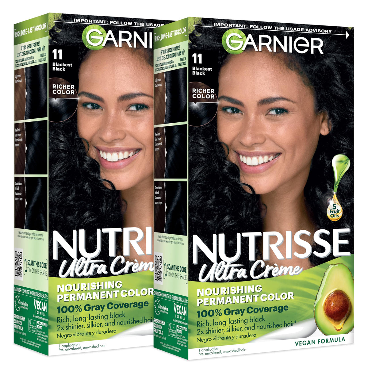 Garnier Nutrisse Ultra Crème Hair Color, Permanent Hair Dye with 100% Gray Coverage, Vegan & Cruelty-Free, 100 Extra-Light Natural Blonde (Chamomile), 2 Count