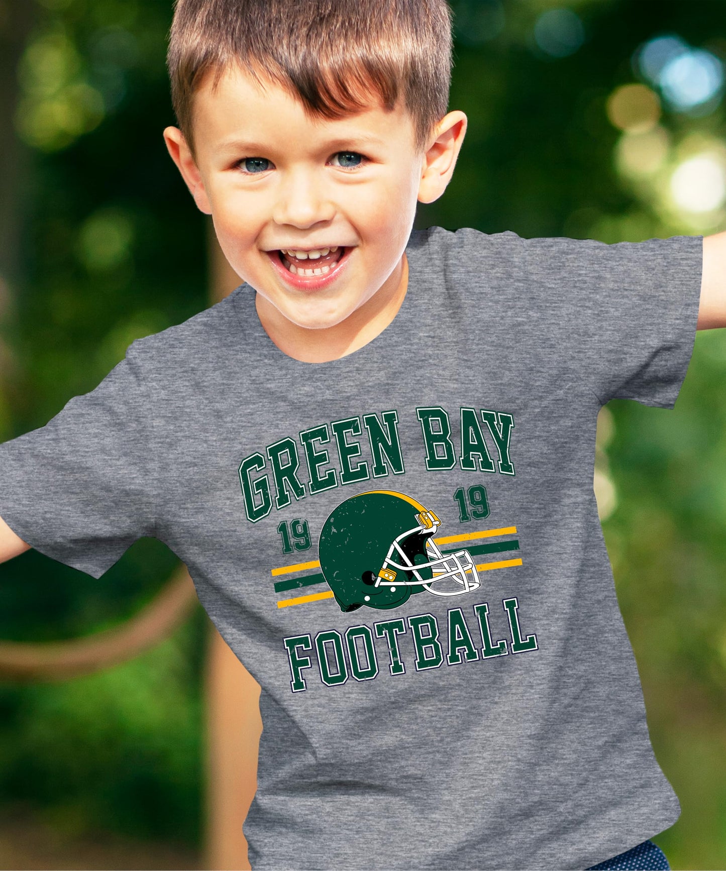 Vintage Green Bay 1919 Football Shirt for Men Women and Kids Distressed Green and Gold Tee