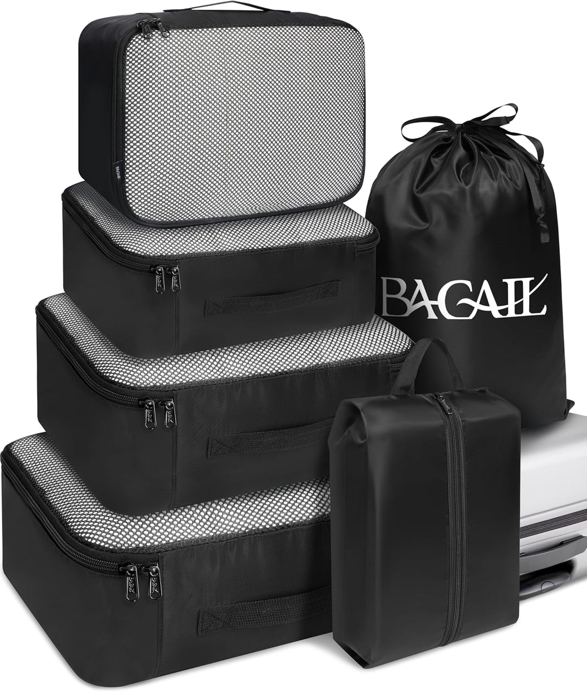 BAGAIL 8 Set Packing Cubes Luggage Packing Organizers for Travel Accessories-Aqua Color