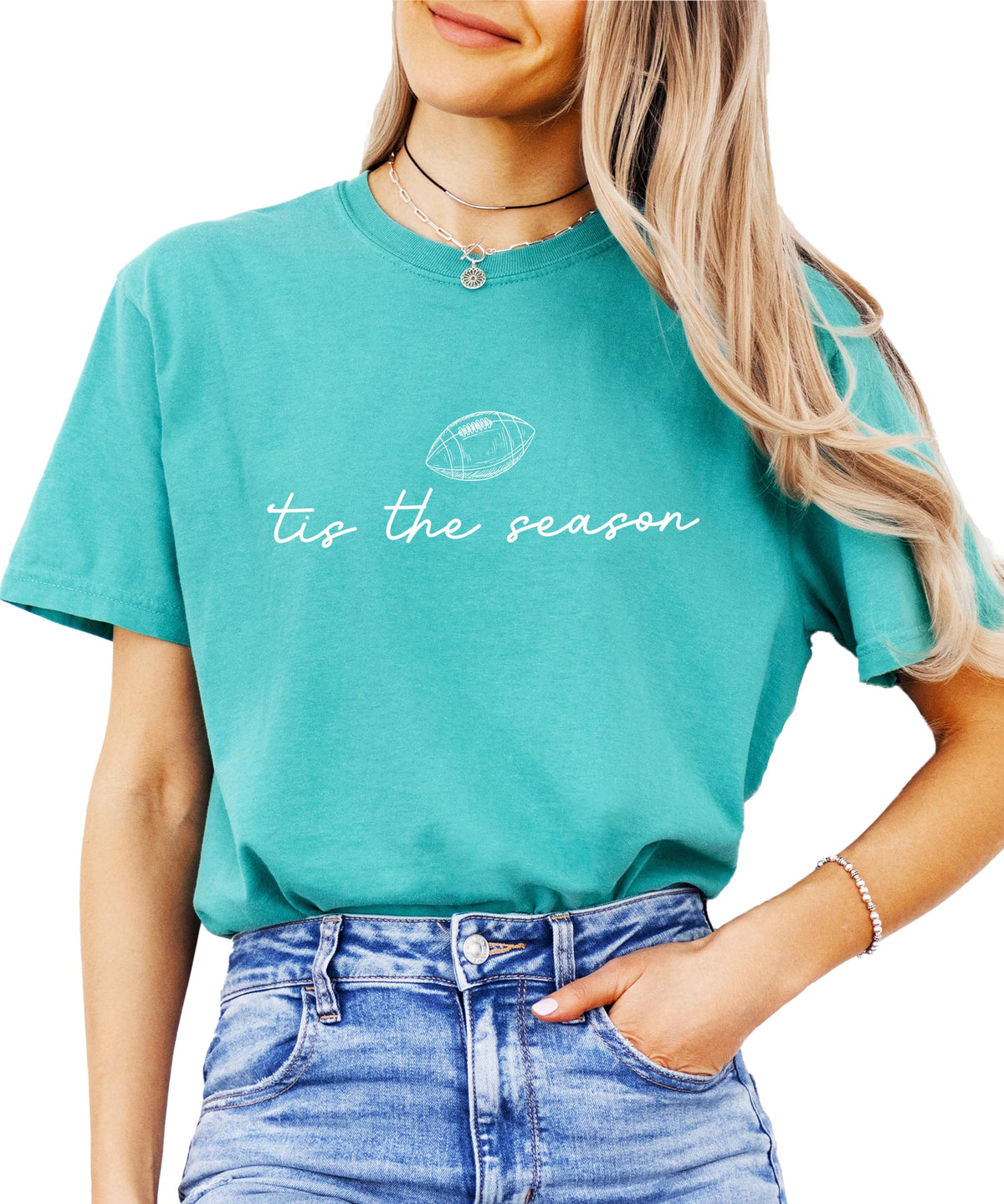 Tis the Season Fall Football Shirt for Women and Teens Trendy Funny Game Day Tee