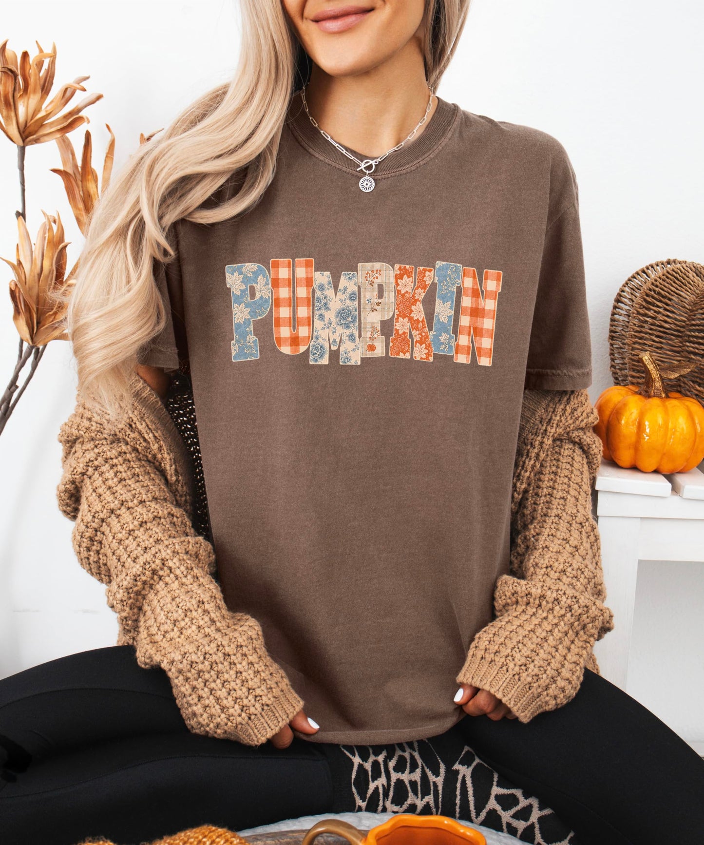 Pumpkin Shirt for Women & Teen Girls Cute Fall Graphic Tee Pumpkin Patch Comfort Colors Top
