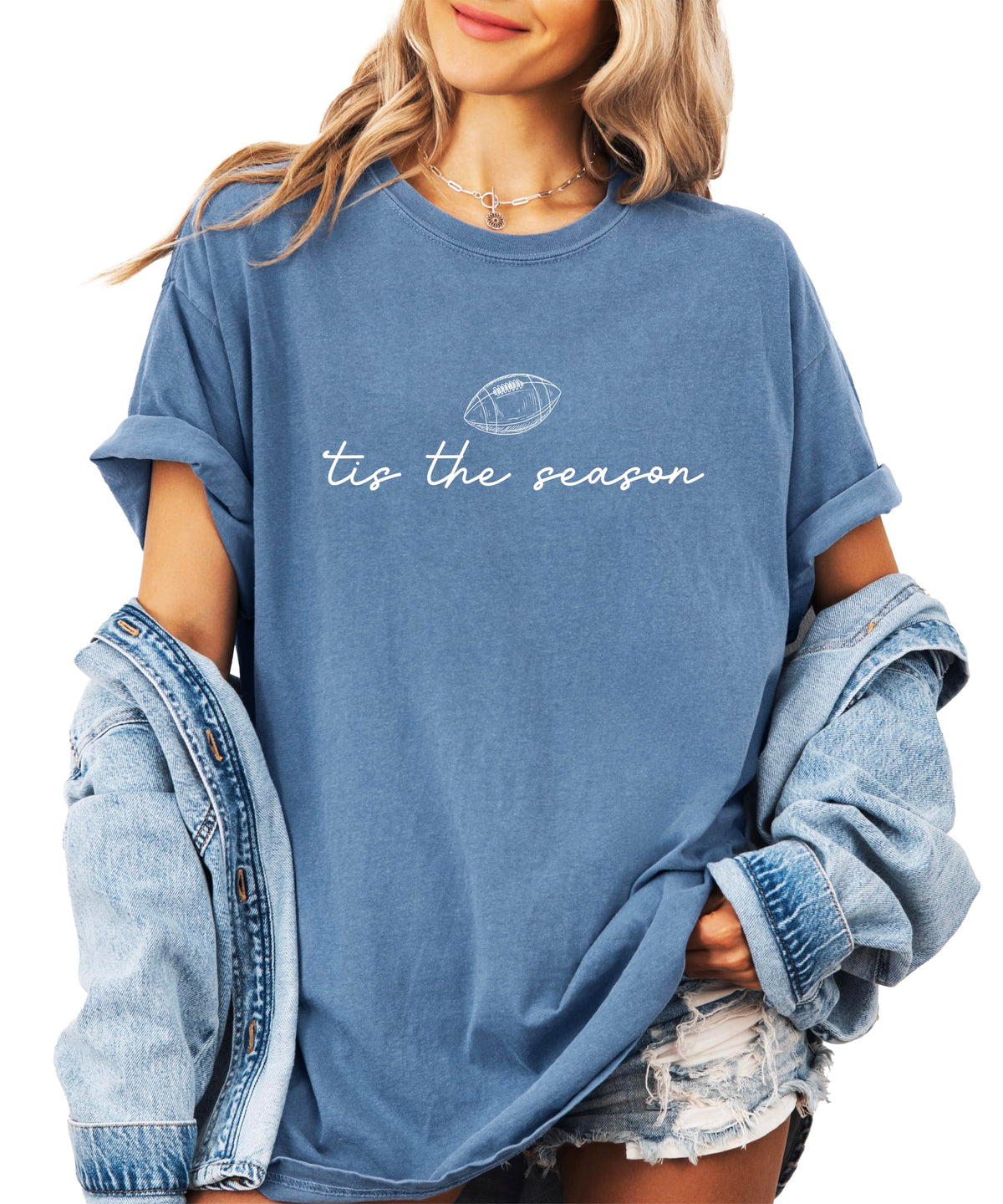 Tis the Season Fall Football Shirt for Women and Teens Trendy Funny Game Day Tee
