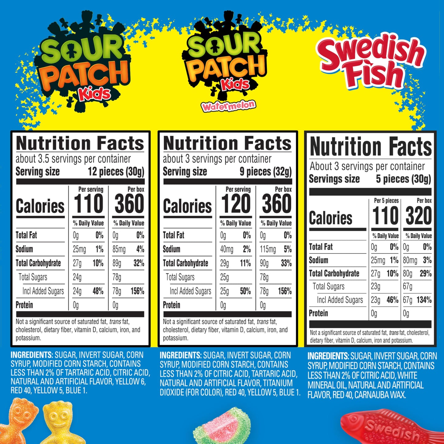 SOUR PATCH KIDS Big Kids Soft & Chewy Gummy Halloween Candy, 100 ct