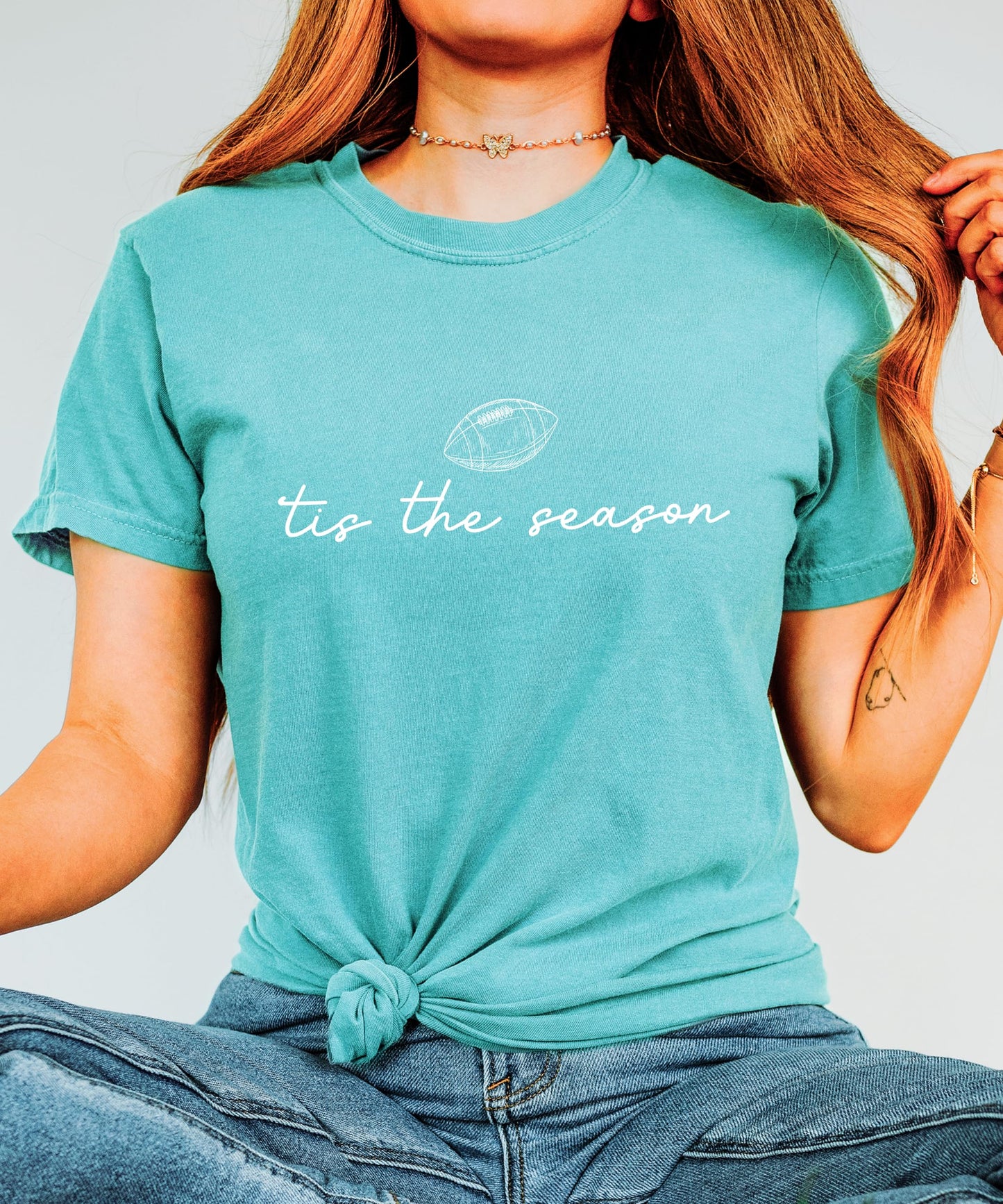 Tis the Season Fall Football Shirt for Women and Teens Trendy Funny Game Day Tee