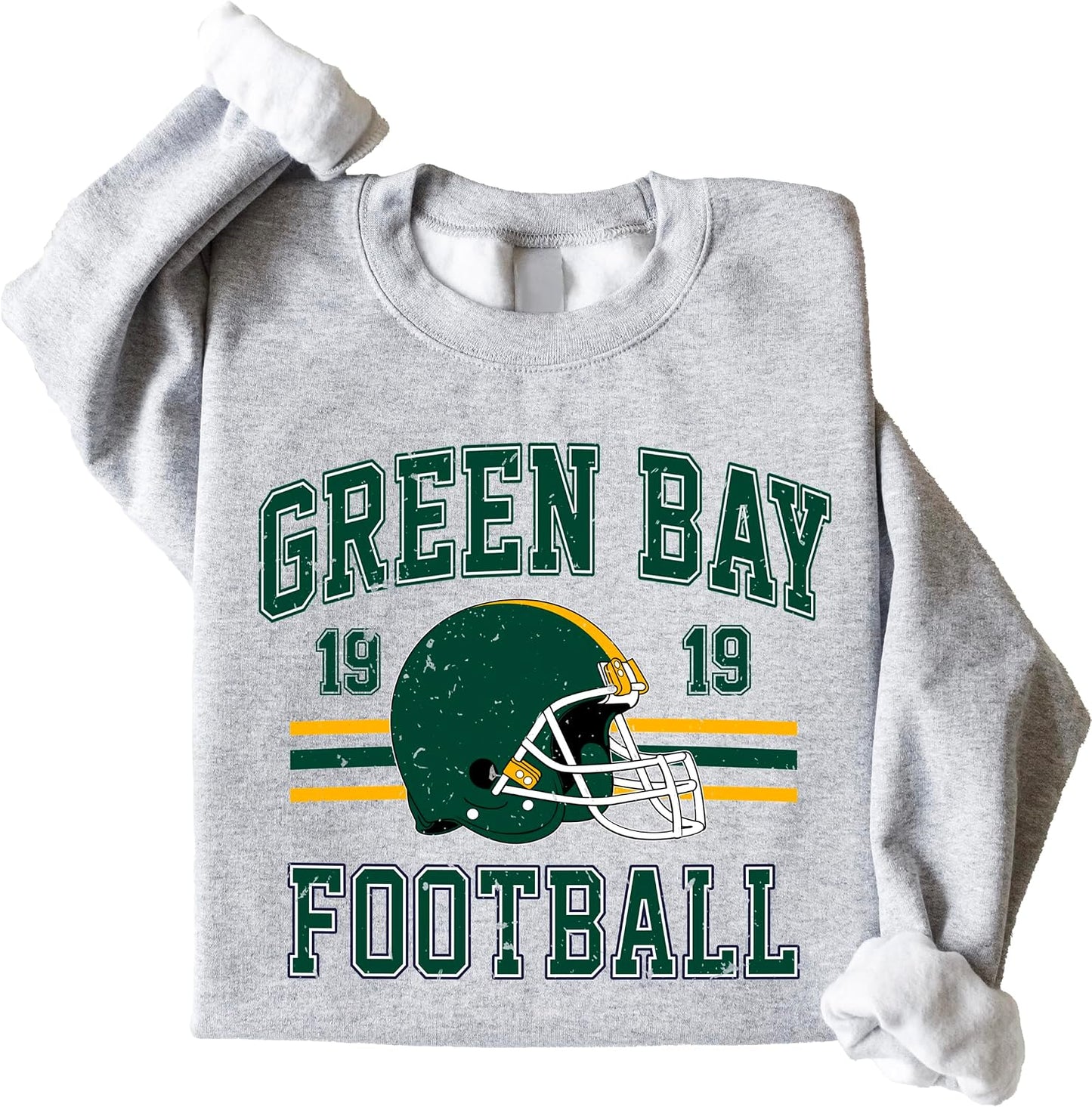 Olive Loves Apple Vintage Green Bay 1919 Football Sweatshirt for Men Women and Kids Distressed Game Day Pullover
