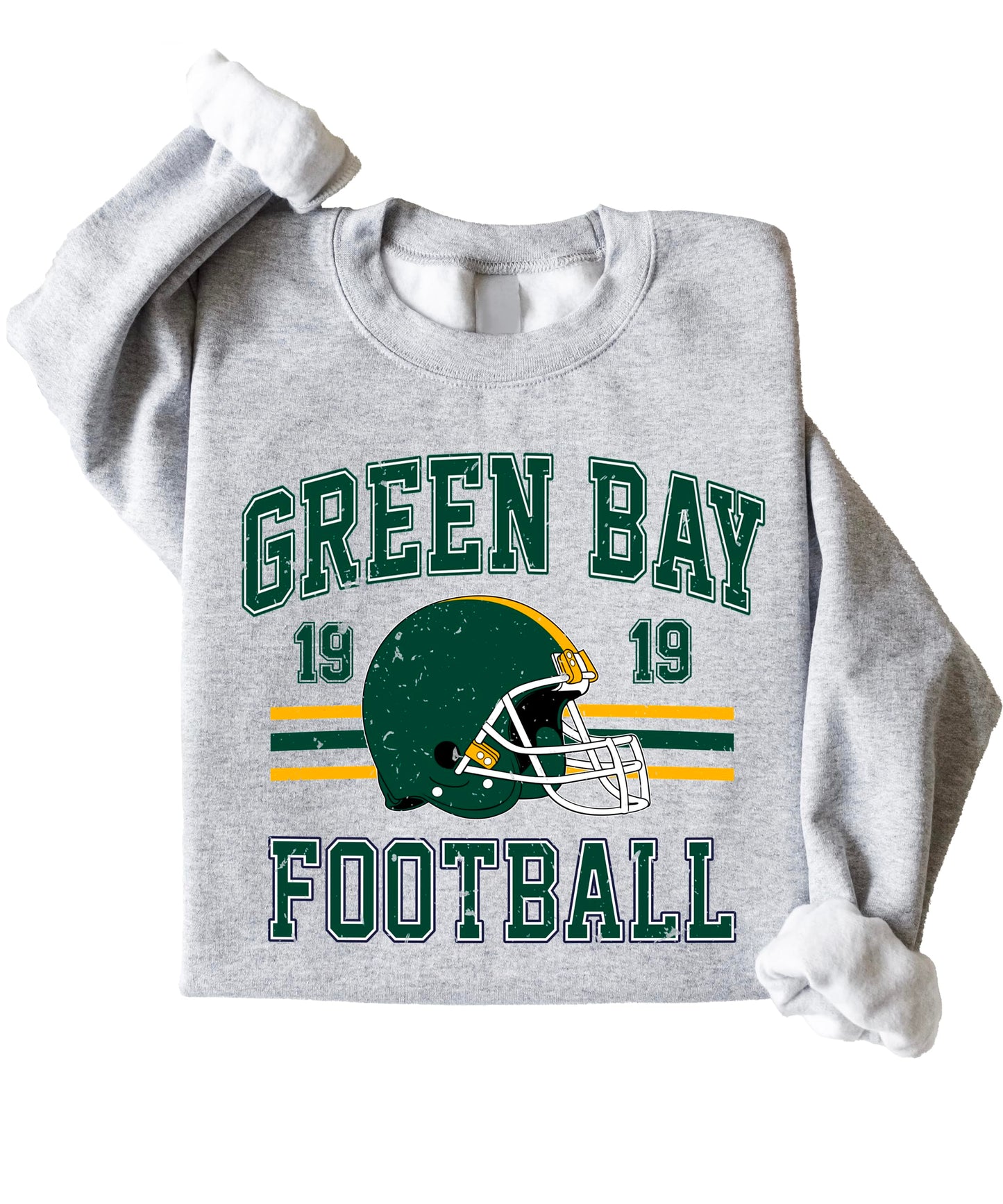 Olive Loves Apple Vintage Green Bay 1919 Football Sweatshirt for Men Women and Kids Distressed Game Day Pullover