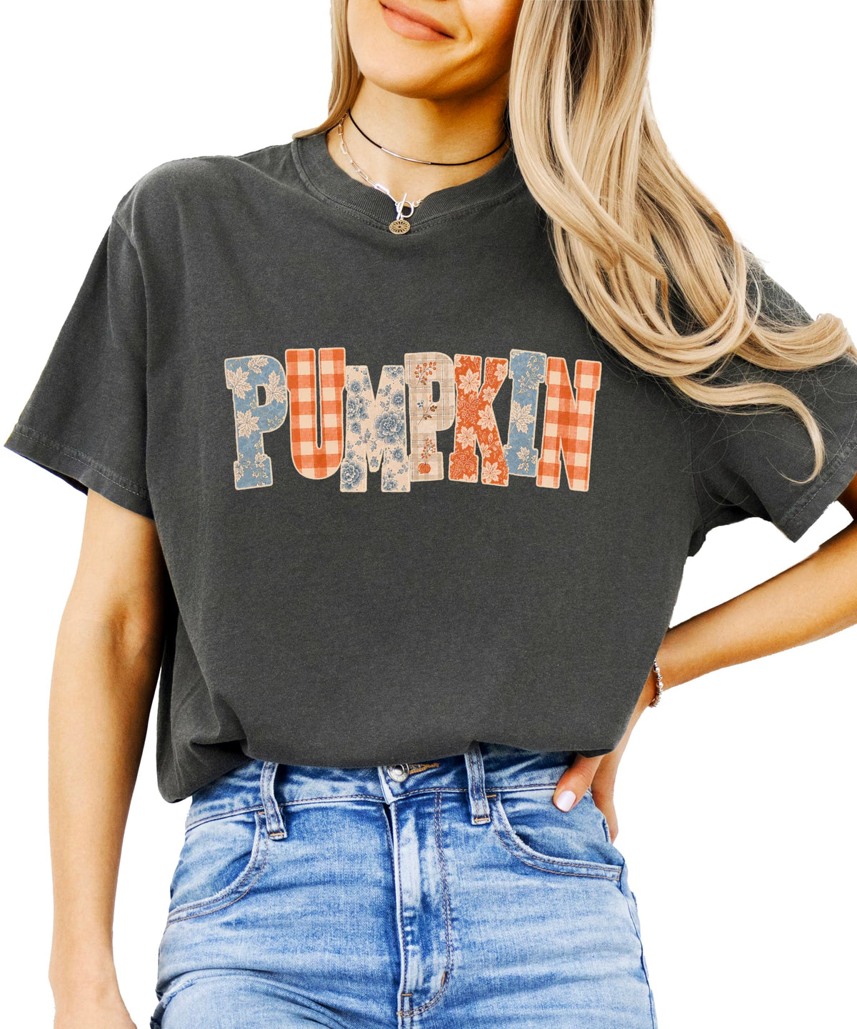 Pumpkin Shirt for Women & Teen Girls Cute Fall Graphic Tee Pumpkin Patch Comfort Colors Top