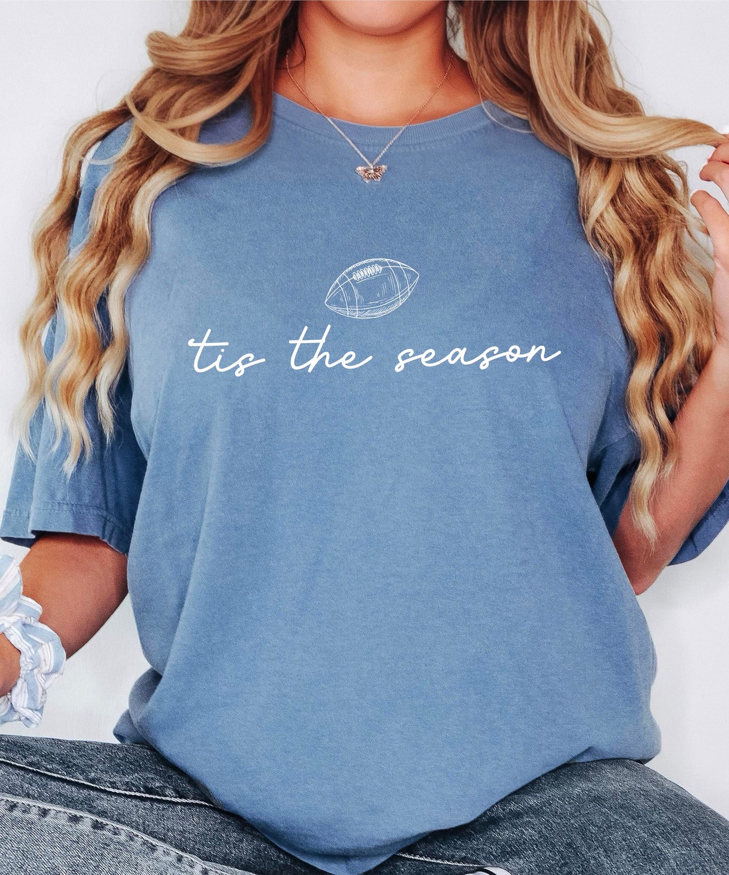Tis the Season Fall Football Shirt for Women and Teens Trendy Funny Game Day Tee