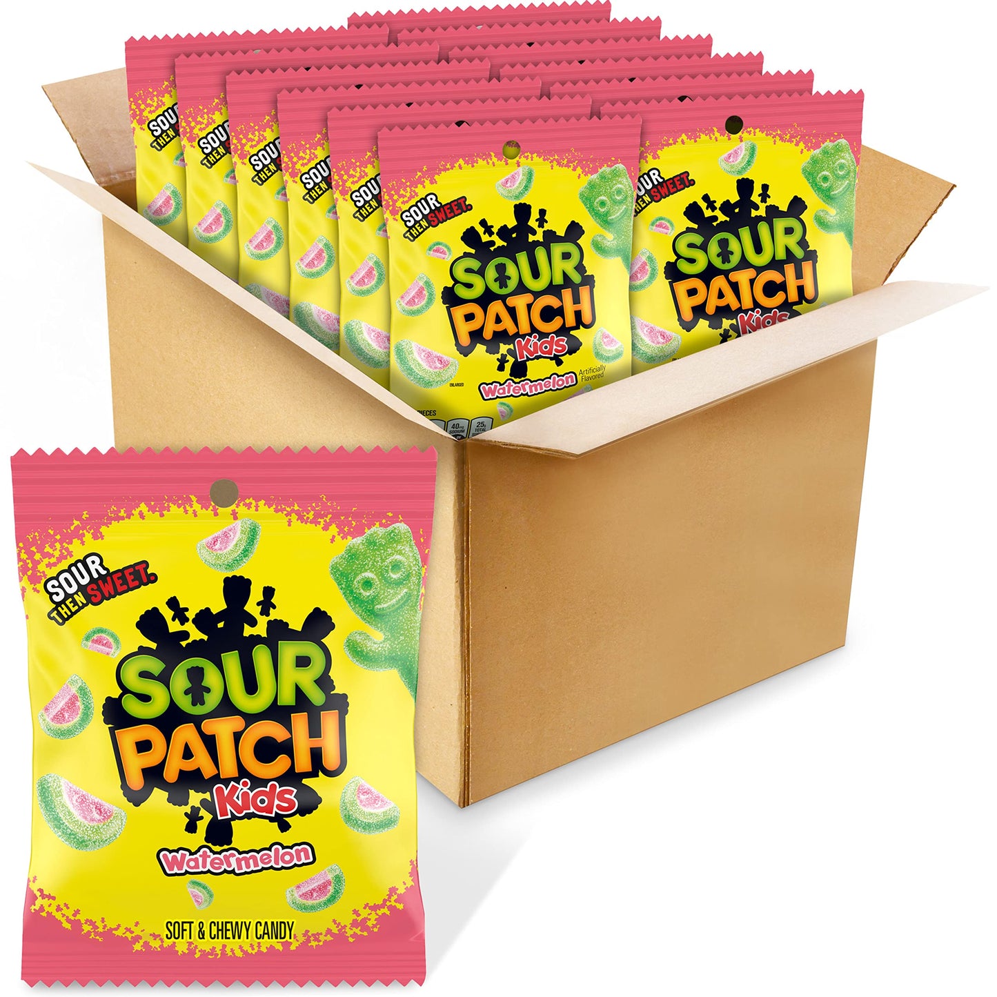 SOUR PATCH KIDS Big Kids Soft & Chewy Gummy Halloween Candy, 100 ct