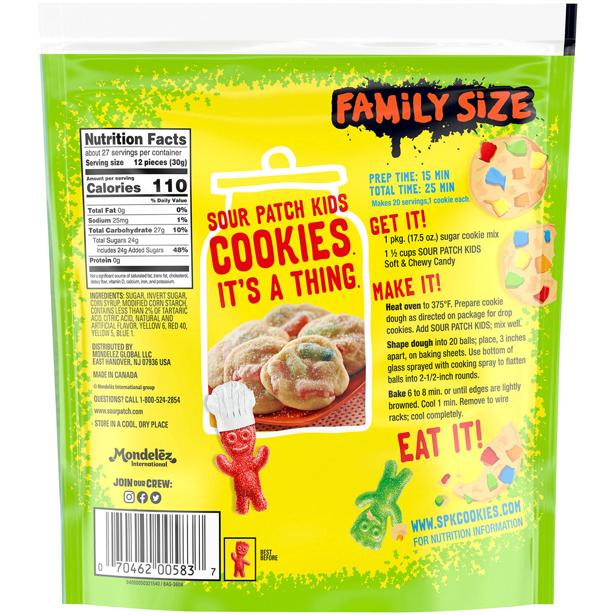 SOUR PATCH KIDS Big Kids Soft & Chewy Gummy Halloween Candy, 100 ct