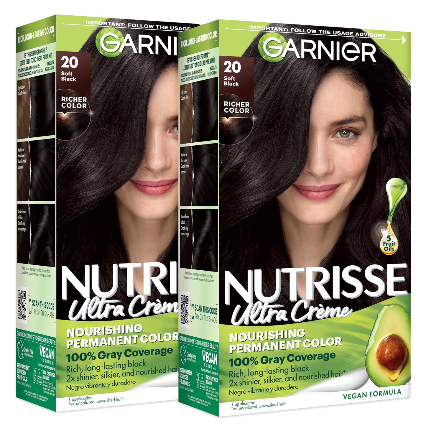 Garnier Nutrisse Ultra Crème Hair Color, Permanent Hair Dye with 100% Gray Coverage, Vegan & Cruelty-Free, 100 Extra-Light Natural Blonde (Chamomile), 2 Count