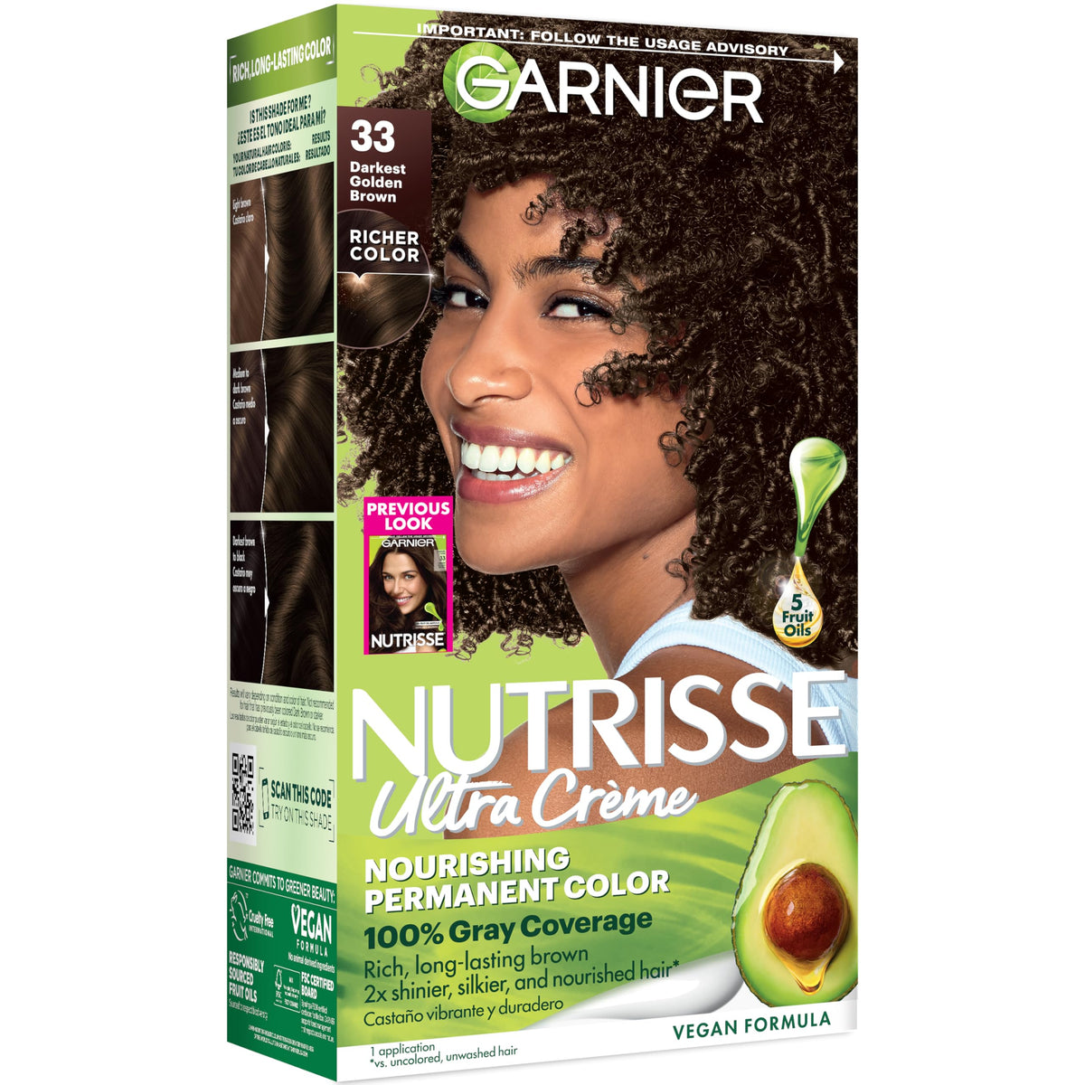 Garnier Nutrisse Ultra Crème Hair Color, Permanent Hair Dye with 100% Gray Coverage, Vegan & Cruelty-Free, 100 Extra-Light Natural Blonde (Chamomile), 2 Count