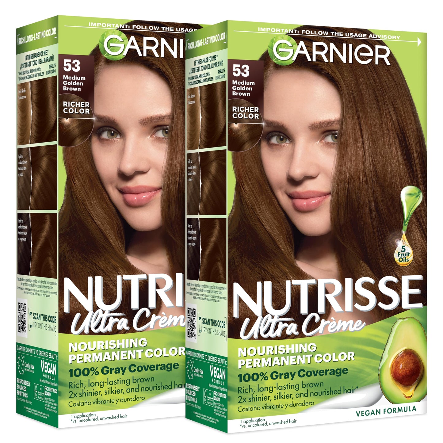 Garnier Nutrisse Ultra Crème Hair Color, Permanent Hair Dye with 100% Gray Coverage, Vegan & Cruelty-Free, 100 Extra-Light Natural Blonde (Chamomile), 2 Count