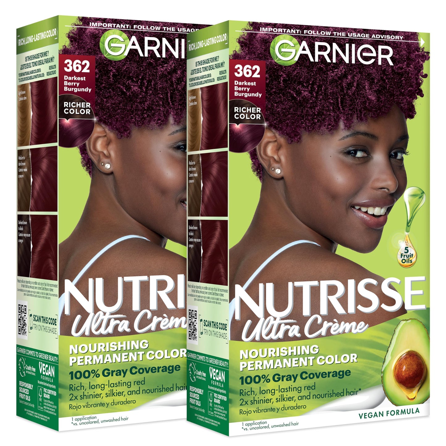 Garnier Nutrisse Ultra Crème Hair Color, Permanent Hair Dye with 100% Gray Coverage, Vegan & Cruelty-Free, 100 Extra-Light Natural Blonde (Chamomile), 2 Count