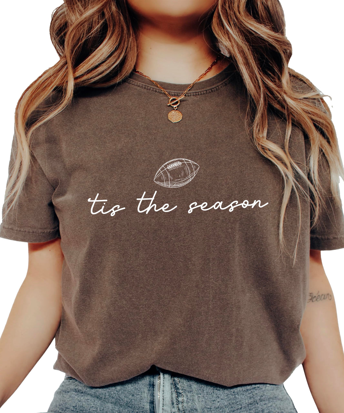 Tis the Season Fall Football Shirt for Women and Teens Trendy Funny Game Day Tee