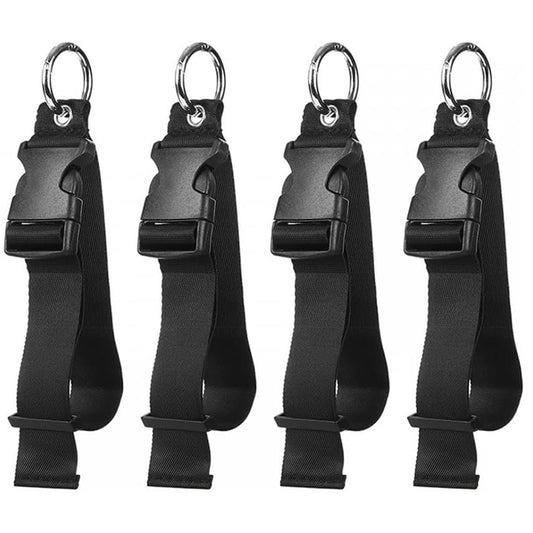 Portable Black Nylon Anti-Theft Luggage Strap, Bag Clip for Multi-Tool, Camping & Hiking