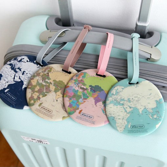 Map Luggage Tag Women Travel Accessories Silica Gel Suitcase ID Address Holder Baggage Boarding Tag Portable Label