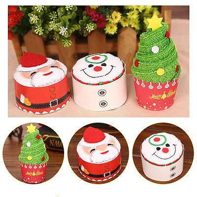 Arrived Christmas Creative Cake Towel Gift Washcloth Dishcloth Xmas Cute Towel Presents